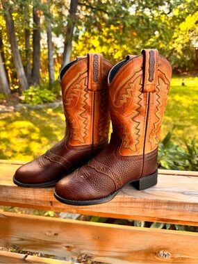 BNWT - Old West - Brown Two-Tone Western Cowboy Boots size 10 kids